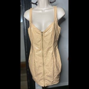 Peachy Nude Leather Dress